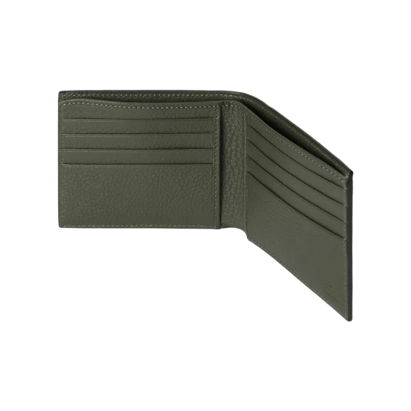 GUCCI Leather Wallet Men's Dark Green-3