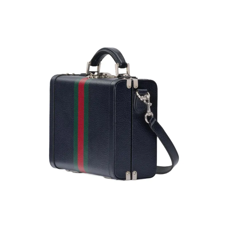 GUCCI Leather Makeup Bag Shoulder Bag Crossbody Bag Handbag Regular Women's Blue-1