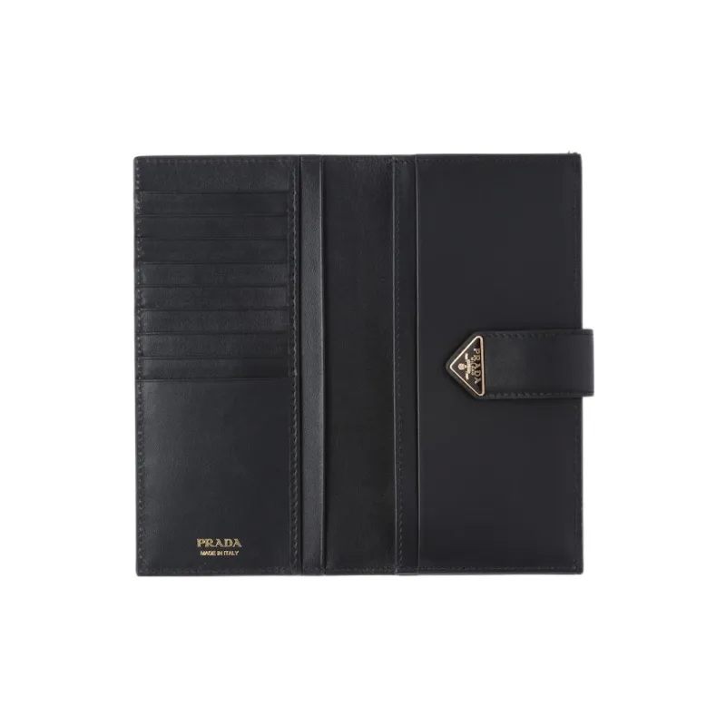 PRADA Leather Wallet Tubas Women's Black-3