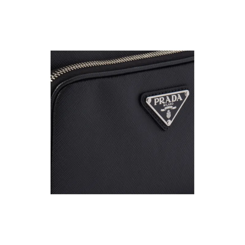 PRADA Saffiano Leather Crossbody Bag Shoulder Bag Men's Black-4
