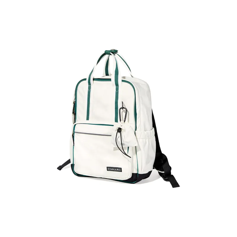 LIVEBOX EN DIRECT Nylon Laptop Backpack Medium Size Women's Gray White Green-0