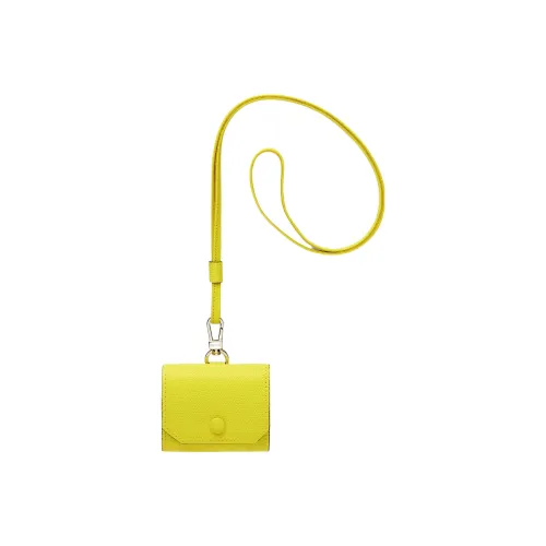 Valextra Calfskin AirPods Pro Protective Case Earphone Case Women's Stone Gray Yellow
