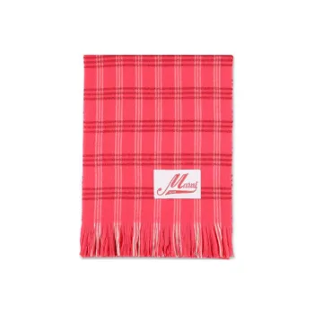 MARNI Tartan Logo Patch Scarf