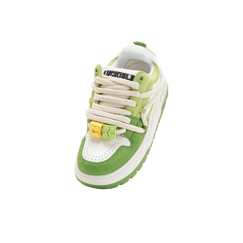 LUCKISLE Lucky Shoes Low-Top Skateboard Shoes Unisex Dopamine Dressing Green-3