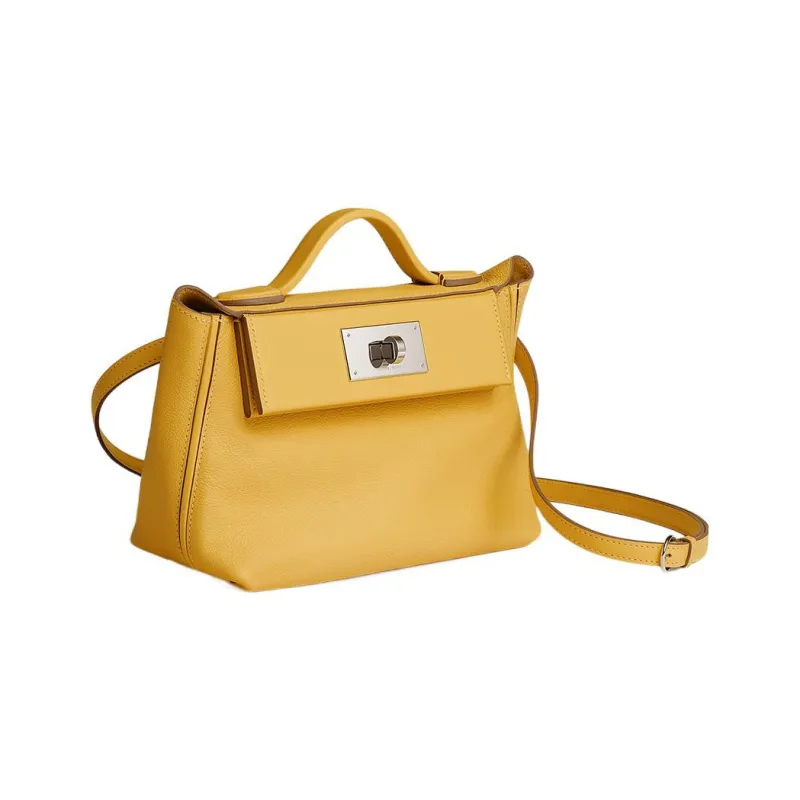 HERMES 24/24 Evercolor With Swift Calfskin Handbag Shoulder Bag Crossbody Bag Small Size Women's Sun Orange-1