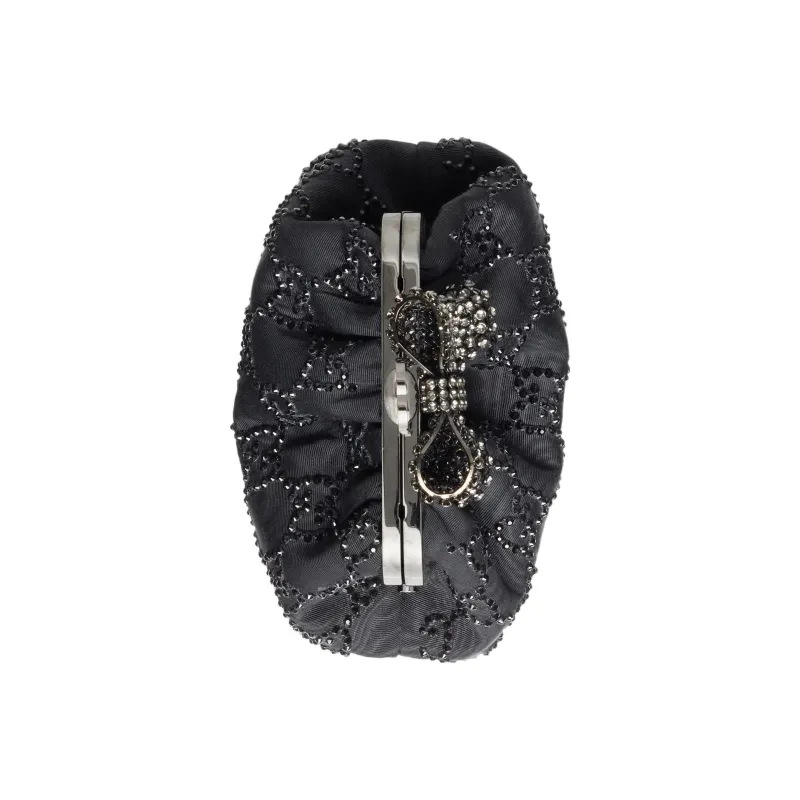 GUCCI Crystal Embroidery Cloud Pattern Fabric Shoulder Bag Crossbody Bag Handbag Clutches Regular Women's Black-4