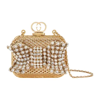 GUCCI Metal Shoulder Bag Crossbody Bag Handbag Mini Women's Gold