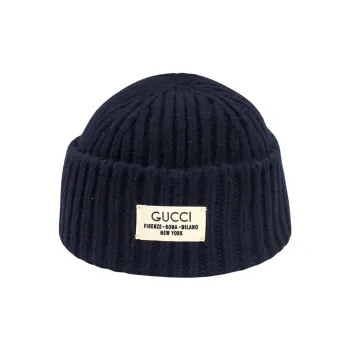 GUCCI Rib Wool Hat With Label