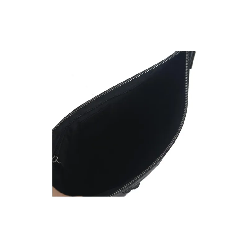 VERSACE Leather Clutch Men's Black-4