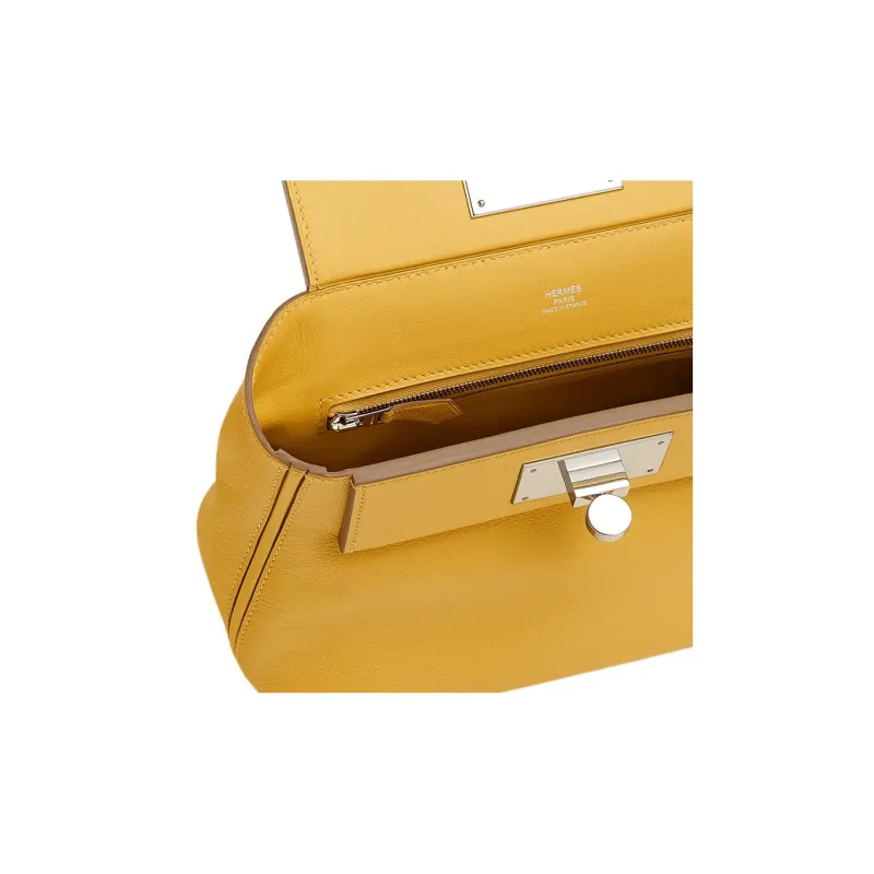 HERMES 24/24 Evercolor With Swift Calfskin Handbag Shoulder Bag Crossbody Bag Small Size Women's Sun Orange-3