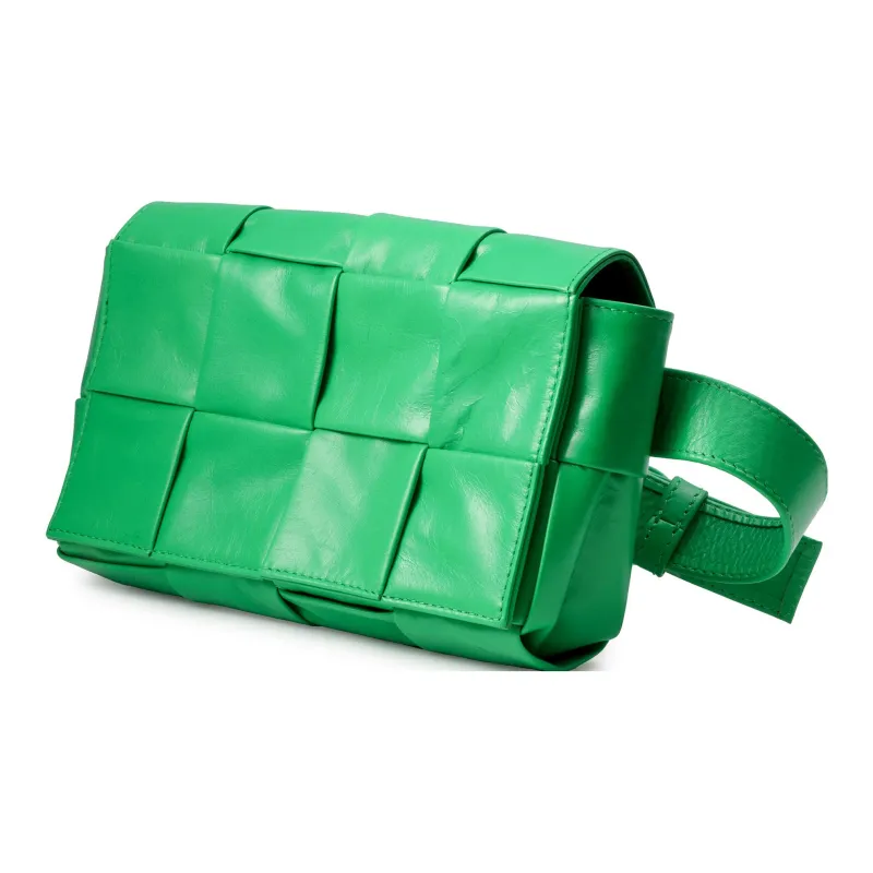 Bottega Veneta Cassette Belt Cow Leather Box Bag Camera Bag Fanny Pack Crossbody Bags Mini Men's Parrot Green-1