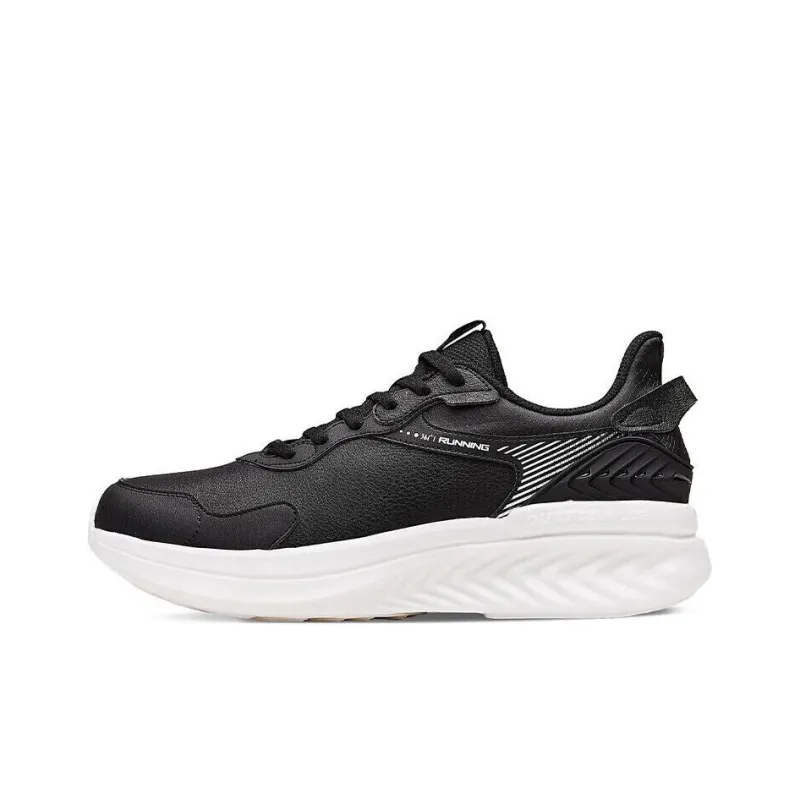 361° Cushioning Water Resistant Lightweight Rebound Low Top Running Shoes Men's Black White-0