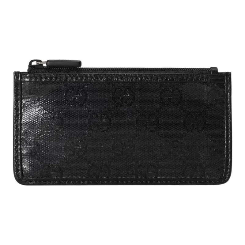 GUCCI Crystal Canvas Bag Card Holder Regular Men's Black-0