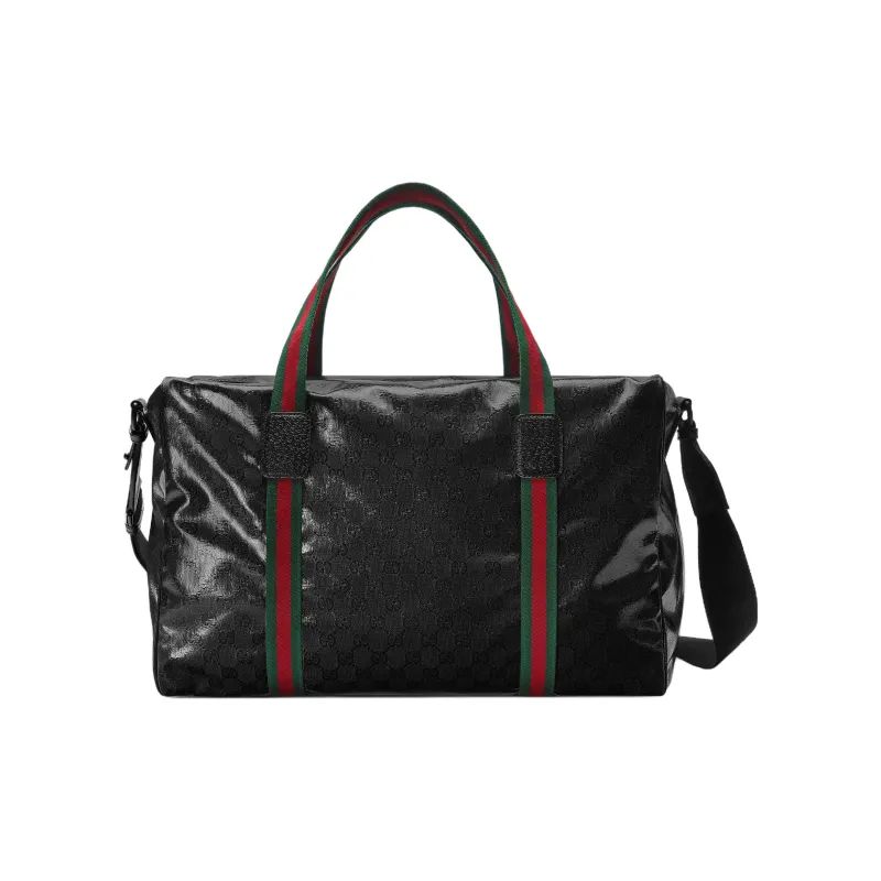 GUCCI Canvas Bag, Handbag, Shoulder Bag, Crossbody Bag, Travel Bag Large Size Men's Black-0