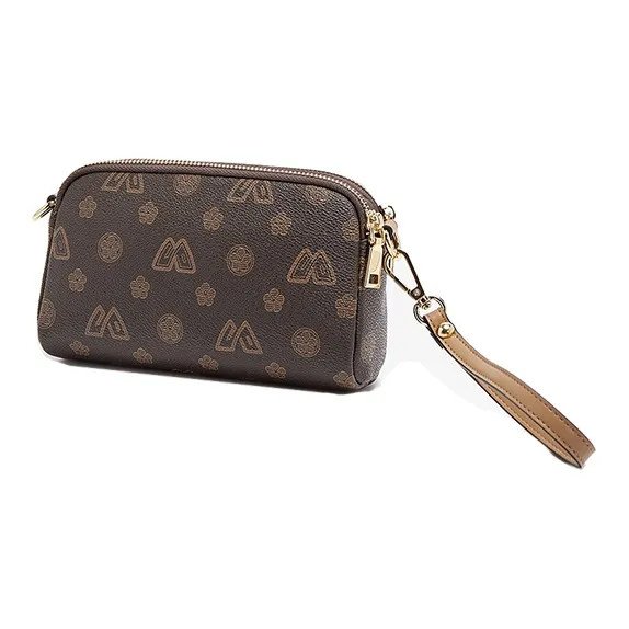 FOXER PVC Clutch Wallet Trumpets Women's Brown/White-3