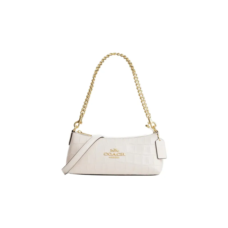 COACH Leather Pillow Bag, Portable Crossbody Bag, Shoulder Bag Women's Chalk White-0