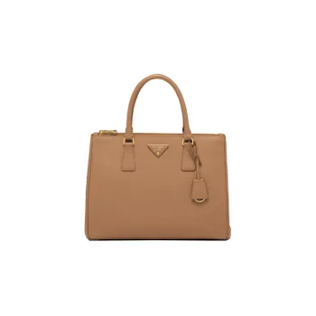 PRADA Galleria Killer Bag Calfskin Shoulder Bag Crossbody Bag Handbag Large Size Women's Caramel
