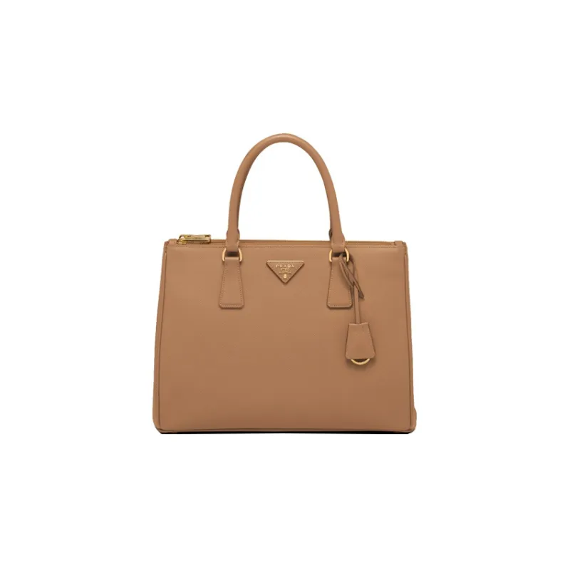 PRADA Galleria Killer Bag Calfskin Shoulder Bag Crossbody Bag Handbag Large Size Women's Caramel-0