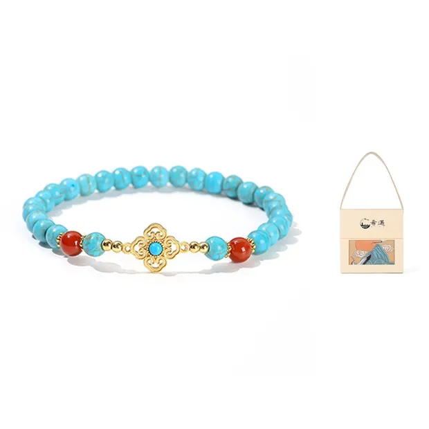 SHEEHHYY Blue Turquoise Bracelets Women's-3