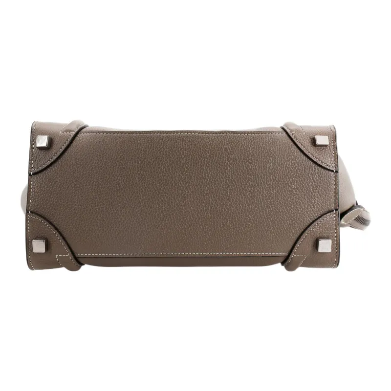 CELINE Cow Leather One Shoulder Handbags Women's Mouse Gray-3