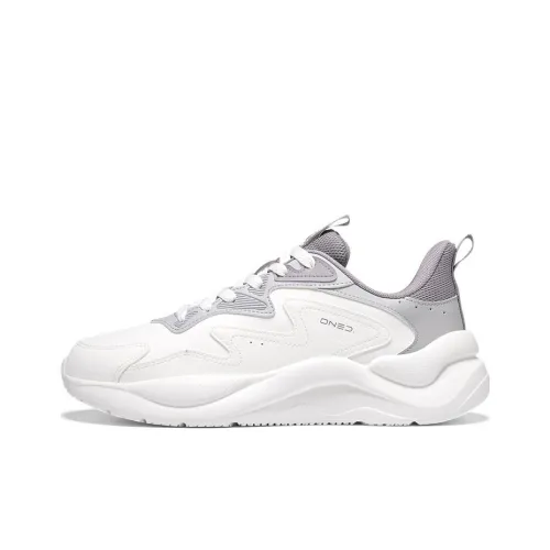 361° Wear resistant And Lightweight Low Top Running Shoes Men's White Gray