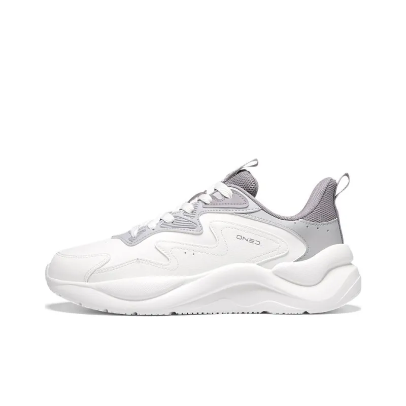 361° Wear resistant And Lightweight Low Top Running Shoes Men's White Gray-0