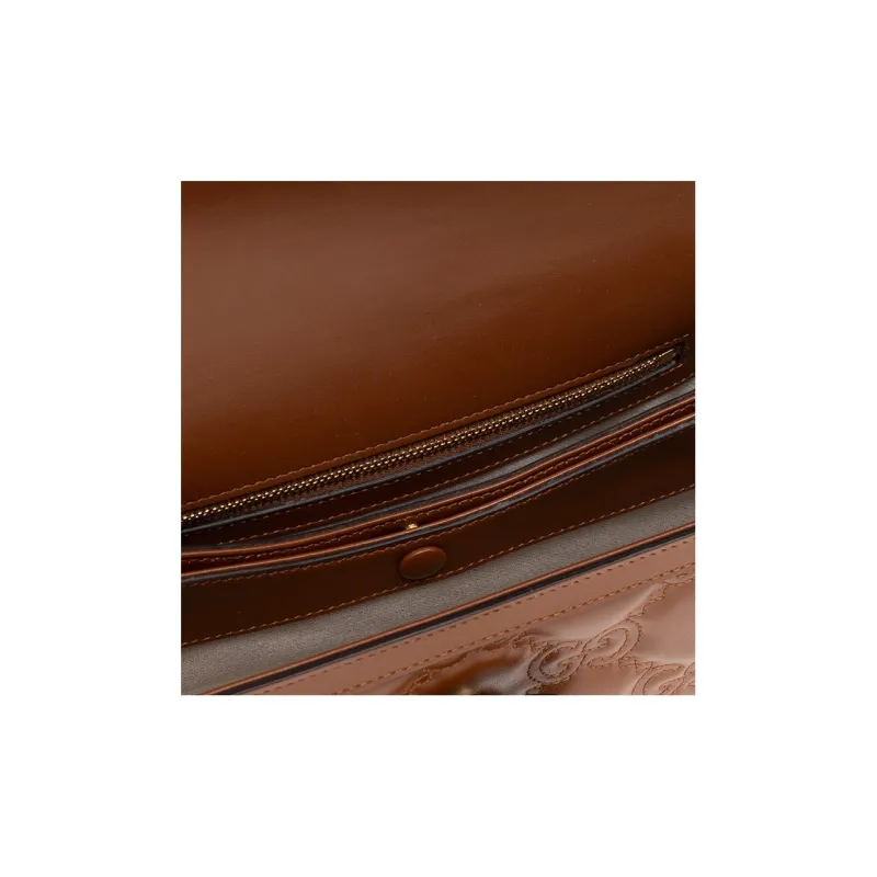 GUCCI GG Matelassé Leather WOC Baguette Bag Shoulder Bag Crossbody Bag Women's Brown-5