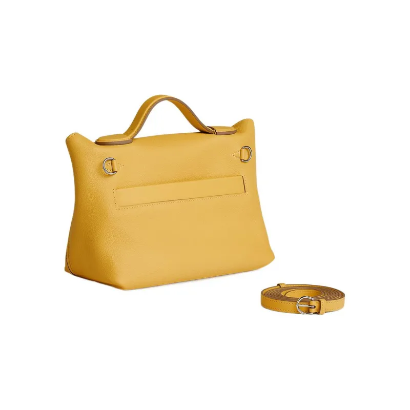 HERMES 24/24 Evercolor With Swift Calfskin Handbag Shoulder Bag Crossbody Bag Small Size Women's Sun Orange-2