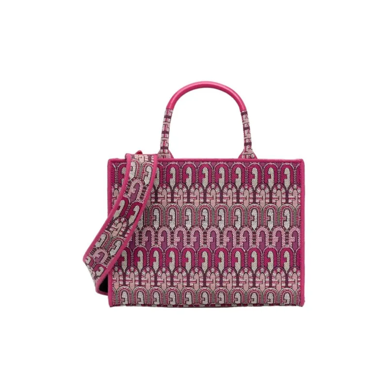 Furla Opportunity Jacquard Fabric One Shoulder Handbags Small Size Women's Purple-2