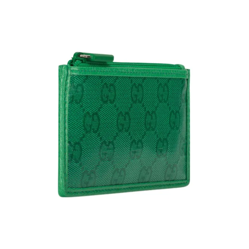 GUCCI Crystal Canvas Card Holder Men's Green-2