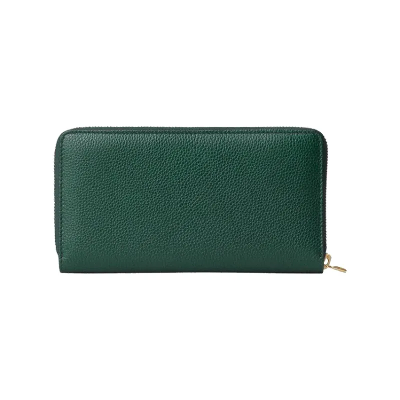 GUCCI Zumi Leather Clutches Wallet Women's Green-1