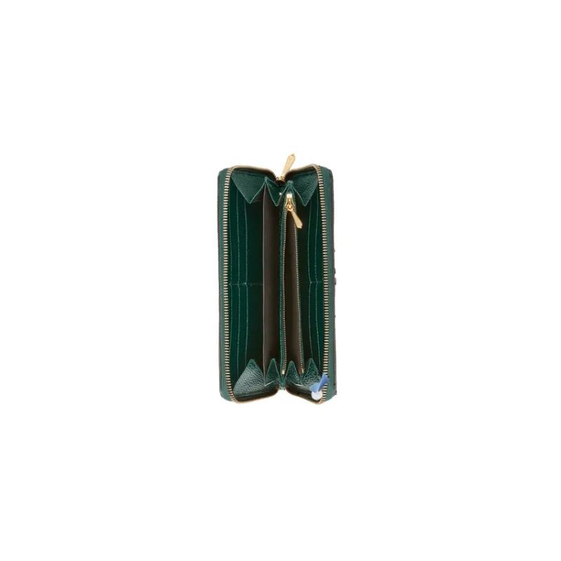 GUCCI Zumi Leather Clutches Wallet Women's Green-2