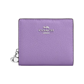 COACH Snap Wallet Pebbled Leather With Coated Canvas Coin Purses Wallets Women's Bright Yellow