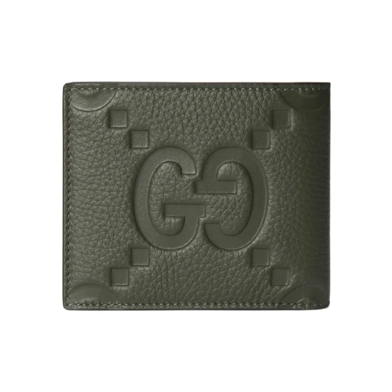 GUCCI Leather Wallet Men's Dark Green-4