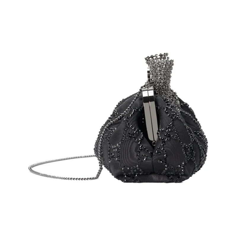 GUCCI Crystal Embroidery Cloud Pattern Fabric Shoulder Bag Crossbody Bag Clutches Regular Women's Black-3