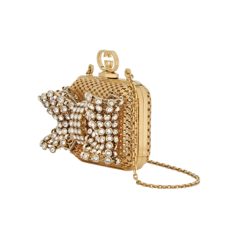 GUCCI Metal Shoulder Bag Crossbody Bag Handbag Mini Women's Gold-1