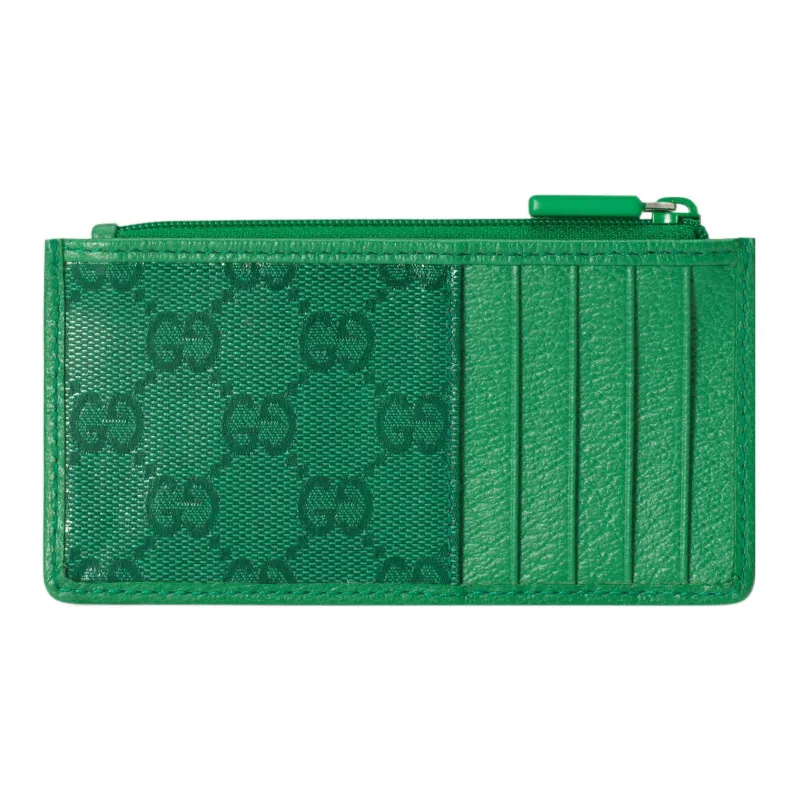 GUCCI Crystal Canvas Card Holder Men's Green-3
