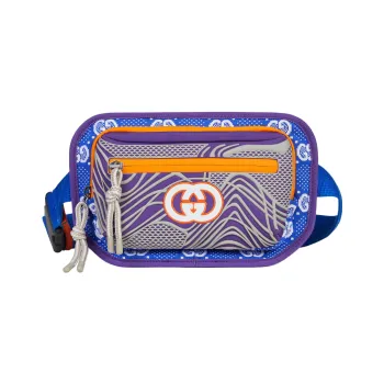 GUCCI Nylon Fanny Pack Regular Men's Blue/Multicolor