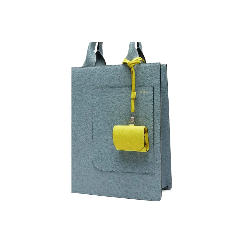 Valextra Calfskin AirPods Pro Protective Case Earphone Case Women's Stone Gray Yellow-2
