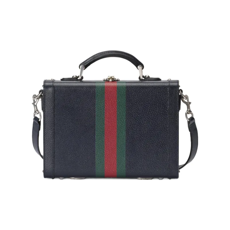 GUCCI Leather Makeup Bag Shoulder Bag Crossbody Bag Handbag Regular Women's Blue-0
