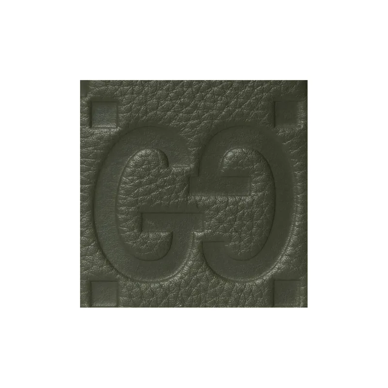 GUCCI Leather Card Holder Men's Dark Green-4
