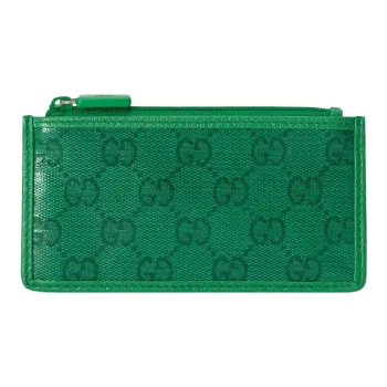 GUCCI Crystal Canvas Card Holder Men's Green