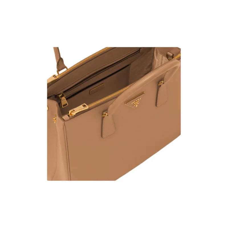 PRADA Galleria Killer Bag Calfskin Shoulder Bag Crossbody Bag Handbag Large Size Women's Caramel-5
