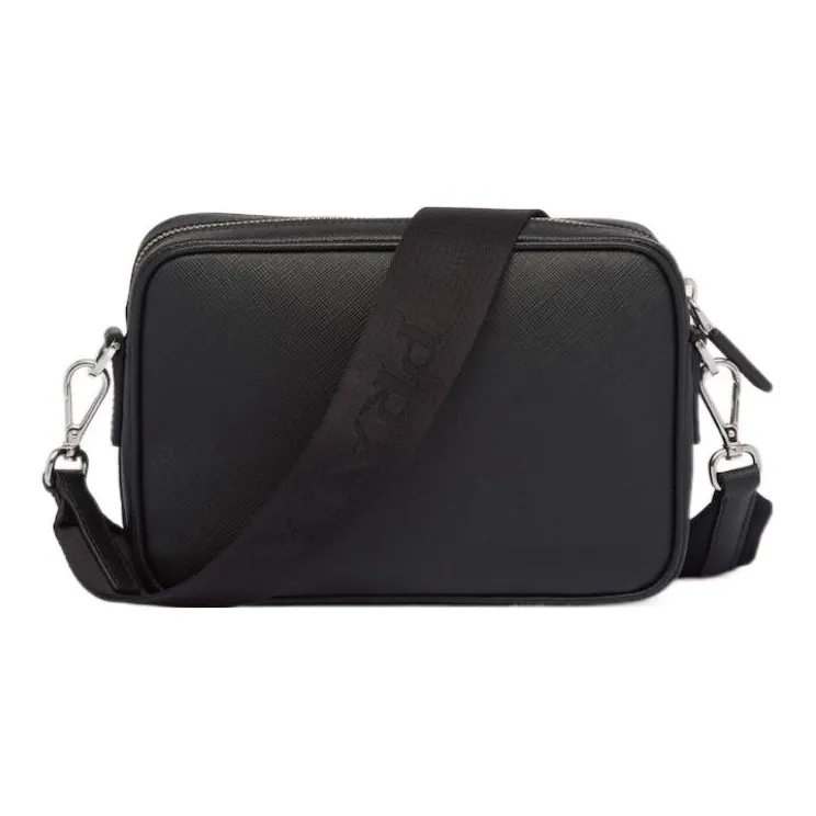PRADA Saffiano Leather Crossbody Bag Shoulder Bag Men's Black-2