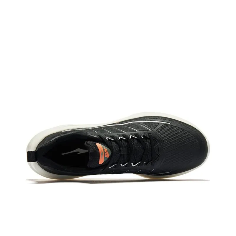 Erke Cushioning Anti Slip And Wear Resistant Low Top Casual Running Shoes Men's Jet Black Bright Silver-3