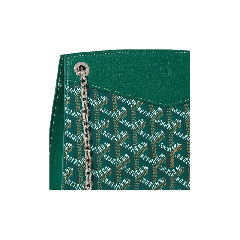 GOYARD Rouette Canvas With Leather Tote Chain Bag Shoulder Bag Mini Women's Green-4