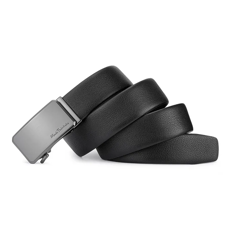 FAIRWHALE New Arrival Top Layer Plain Weave Leather, Automatic Buckle Alloy Leather Belts Men's Width 3.5CM-1