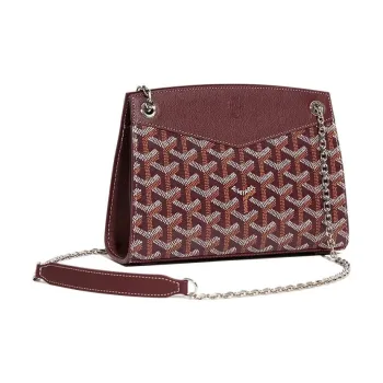 GOYARD Rouette Canvas With Leather Totes Chain Bag Shoulder Bag Women's Burgundy