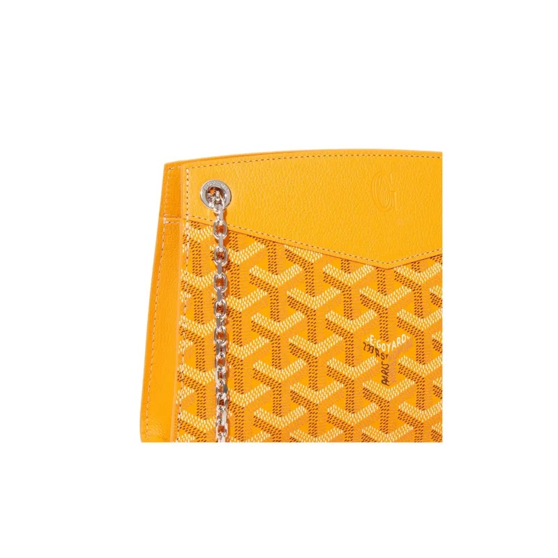 GOYARD Rouette Canvas With Leather Totes Chain Bag Shoulder Bag Mini Women's Yellow-4