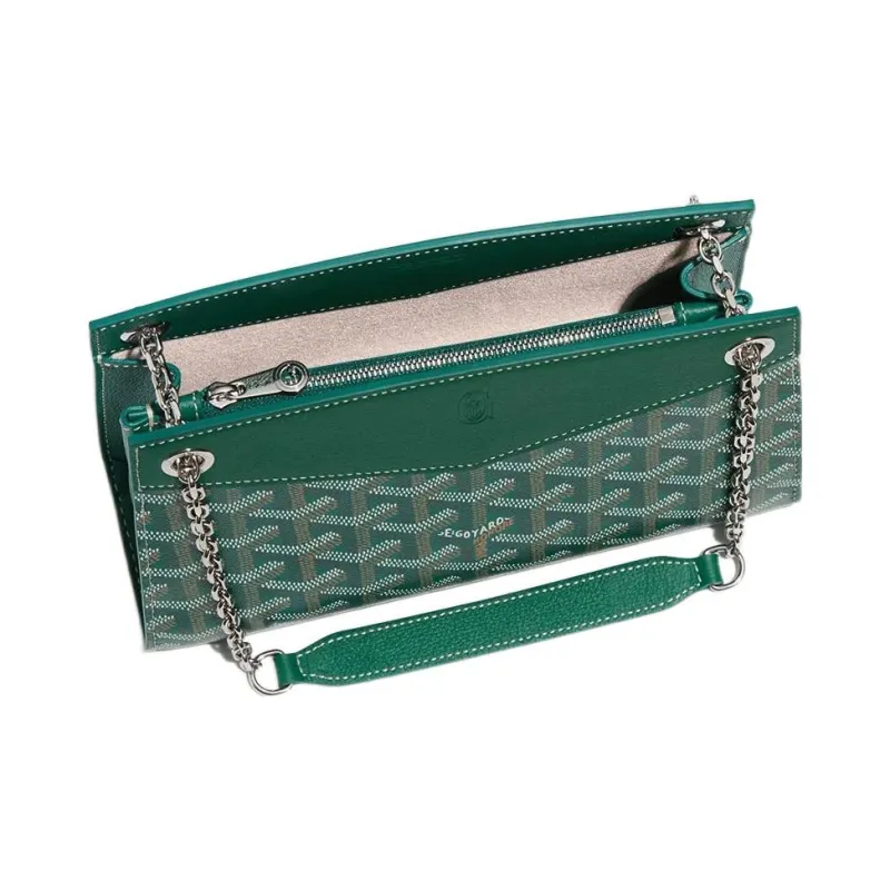 GOYARD Rouette Canvas With Leather Tote Chain Bag Shoulder Bag Mini Women's Green-1